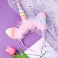 thumbnail image 3 of Ala de Unicornio para Niñas Alas de Ángel Rosadas Alas de Plumas con Diadema de Unicornio Alas de Unicornio de Princesa Accesorios de Disfraces para Niñas Halloween Carnaval Cosplay Favor de Fiesta ER, 3 of 5