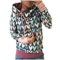 thumbnail image 2 of Palato Women's Plus Size Tops,Women Sexy Crop Floral Stripe Printed Splicing Workout Outwears Long Sleeve V-Neck Hoodies Sweatershirt Casual Fall Blouse Tops, 2 of 8