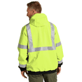 thumbnail image 4 of High Visibility Bomber Jacket for Work, Hi Vis Waterproof Insulated Ripstop Reflective Hooded Jacket (Safety Yellow, XL), 4 of 6