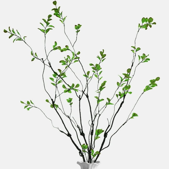 Sanmadrola 4 Pcs Artificial Ficus Branches Faux Eucalyptus Stems 38 Inch Fake Greenery Stems Artificial Plants for Vase Filler Decoration Fake Leaves Branches Decor