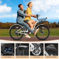 thumbnail image 3 of Lilypelle 26" Electric Bike for Women Adults, 36V 10.4Ah UL2849 (By SGS) Battery ,350W Helical Motor w/ 700W peak power , 7-Speed Electric Bicycle w/ Front Fork Suspension,Max 20mph,50 Miles,Class 2, 3 of 6