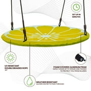 Swurfer Slice 40 Inch Outdoor Saucer Tree Swing Padded Edge, for Kids and Adults Holds up to 500 lbs