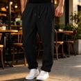 thumbnail image 5 of Zimjoy Men's Baggy Sweatpants Loose Fit Wide Leg Open Bottom Jogging Pants Soft Casual Drawstring Elastic Waist Sweat Pants Workout Athletic Black L, 5 of 6