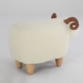 thumbnail image 7 of Decorative Animal Storage Stool for Kids, Durable Storage Wood Foot Stool Rest Legs, Bedroom Furniture, White Sheep Footstool Look, Cartoon Chair for Home with Solid Wood Legs, 7 of 7