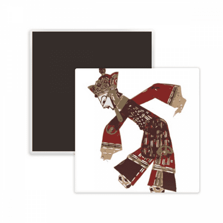 

Traditional Chinese Culture Shadow Play Square Ceracs Fridge Magnet Keepsake Memento