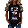 thumbnail image 3 of HCYSFG Womens RED Friday Camo Print top Crew Neck t shirt Casual Short Sleeve Summer Patriotic Fashion Pullover Trendy tee, 3 of 5