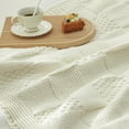 thumbnail image 2 of Chenille Checkered Throw Blanket Reversible Bedding Knit Blanket,50" X 60",Ivory, 2 of 2