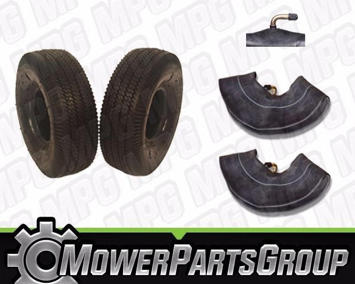 2 Pack 4.10/3.50-4 4Ply Stud Tire Cart Lawn Garden Dolly 410/350-4 Tubeless 
