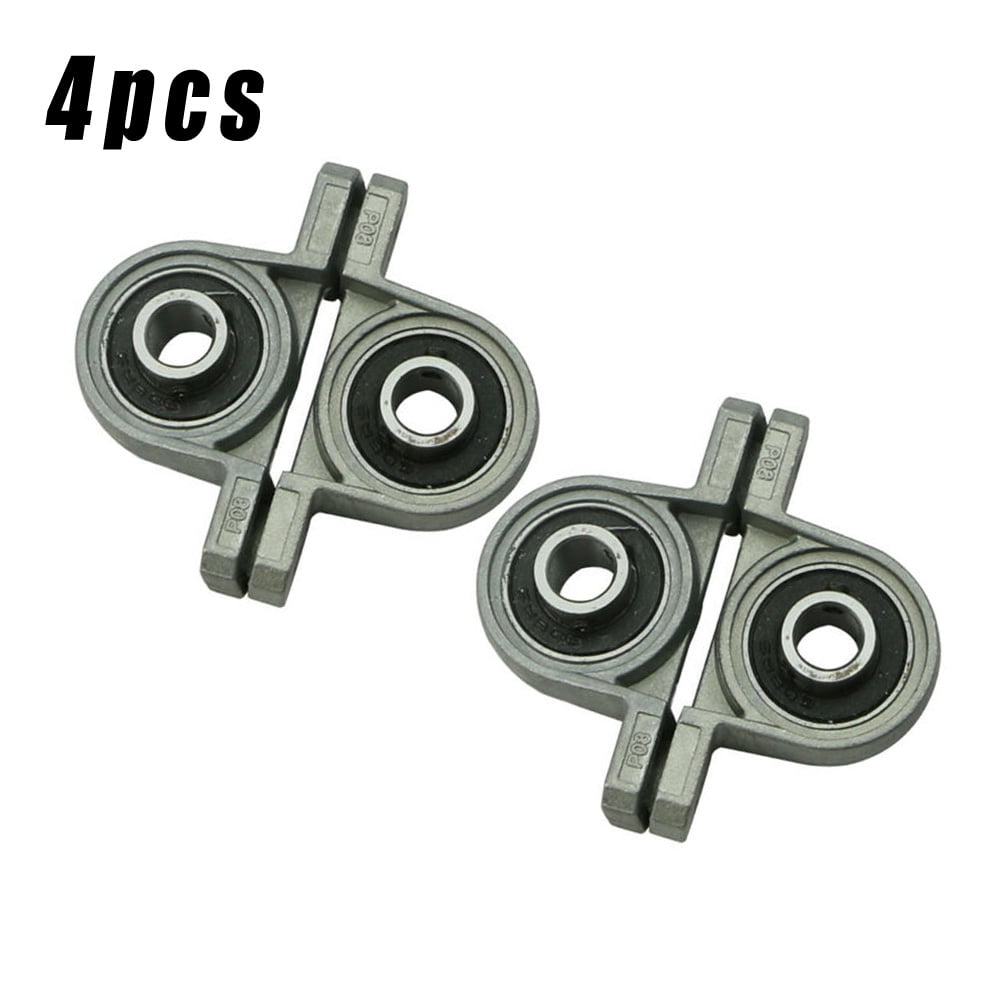 4pcs//Set 8mm Pillow Block Mounted Ball Bearing Solid Base Zinc Alloy KP08 Stock!