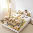 thumbnail image 4 of Erosebridal Brown Rabbit Kid Bed Sheets, Easter Eggs Groovy King Sheets, 4-Piece, 4 of 5
