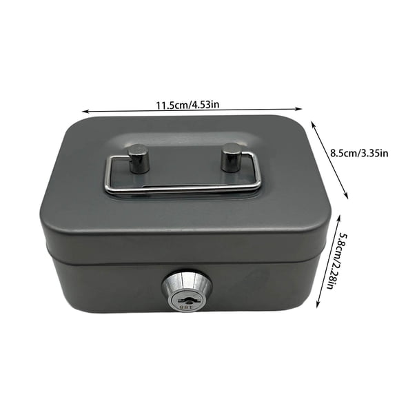 Cash Box,Money Box,Small Safe with Key, Portable Safe Metal Money Box, Small Money Box, Cash Box With Lock And Slot, Metal Cash BoxKey Lock Security Box(4.53x3.35in)