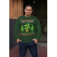 thumbnail image 2 of Old Glory Mens Cactus Desert Feliz Navidad Ugly Christmas Sweater Long Sleeve T Shirt, 2 of 6