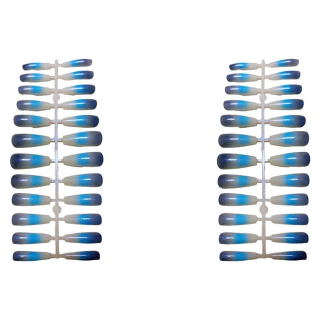 Qarigey 24 Uds uñas postizas diseño de ataúd estilo degradado puntas de uñas artificiales ch06 ch06 2Conjunto