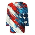 thumbnail image 2 of Elvqul Womens American Flag T Shirts Independence Tops Patriotic 3/4 Sleeve Fourth of July Clearance Under 5 Pullover Shirts for Women Round Neck, 2 of 5
