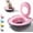 Pink, variant on Cat Potty Training Kit for Indoor Cats, Odor Control Portable Toilet Litter Box with Anti-Splash Raised Edge, PP Material, for Kittens and Adult Cats (Gray)