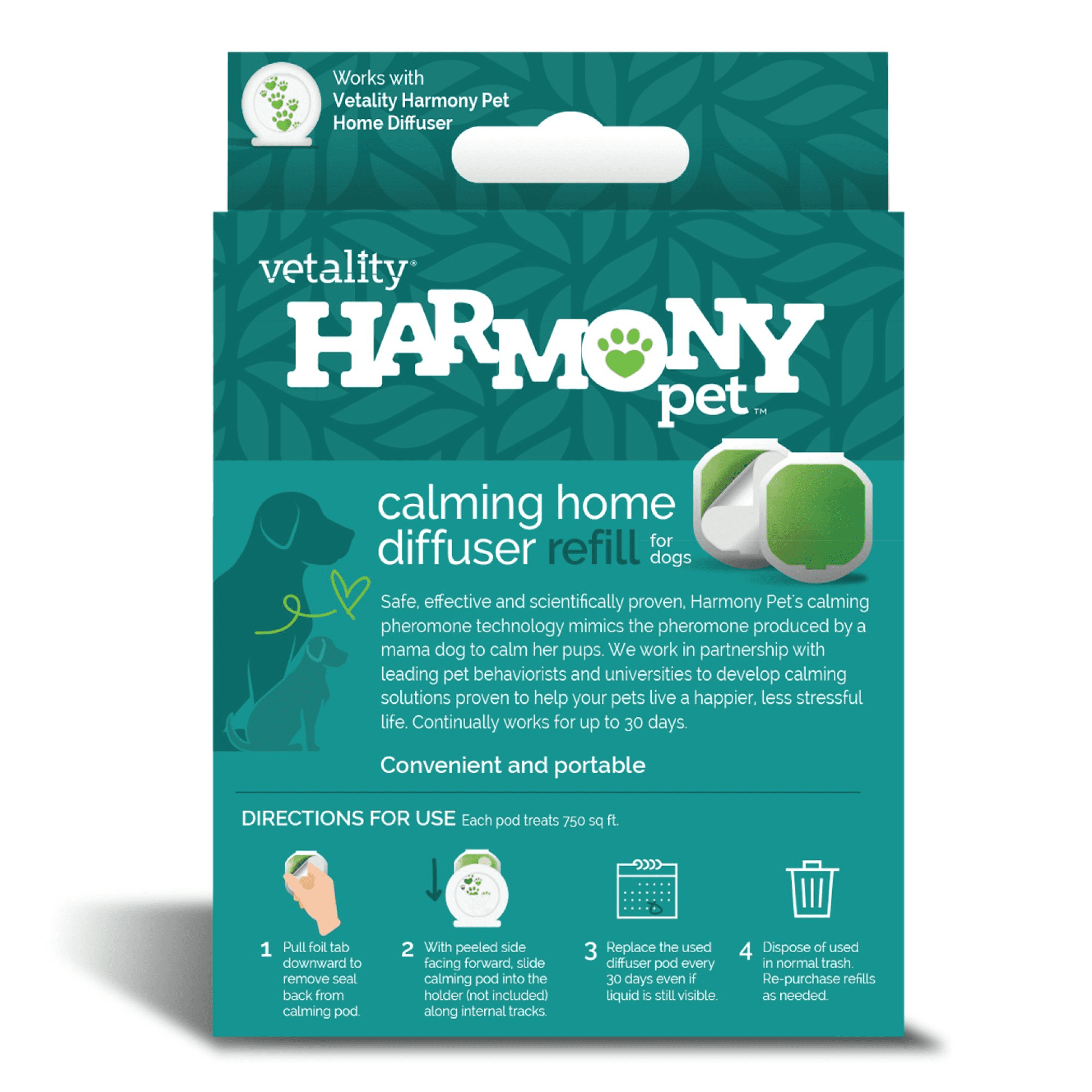 Vetality Harmony Pet Calming Home Diffuser Refills for Dogs 2ct