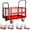 Red, variant on Mescukay Platform Truck Cart with Cage, 6-in-1 Multi-Purpose Flatbed Cart, Folding Hand Truck 1800LBS Load Capacity, with 4 Wheels Push Dolly for Grocery, Laundry, Garage, Warehouse