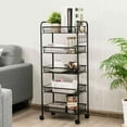 thumbnail image 4 of Costway 5 Tier Mesh Rolling File Utility Cart Storage Basket Home Office Kitchen Black, 4 of 10