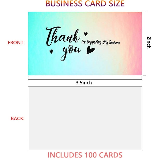 100 Pieces Thank You for Supporting My Small Business Cards