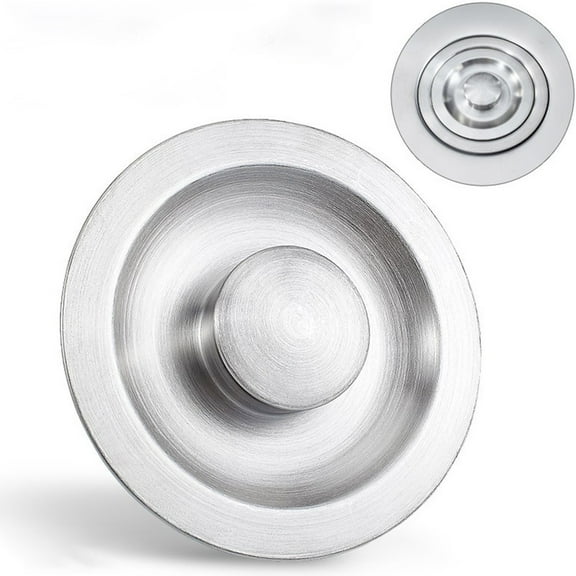 Wodtesl Stainless Steel Sink Drain Stopper Kitchen Bathroom Bathtub Plug Universal 4.3 inch Diameter Water Stopper Easy Remove Clean Leakproof Durable