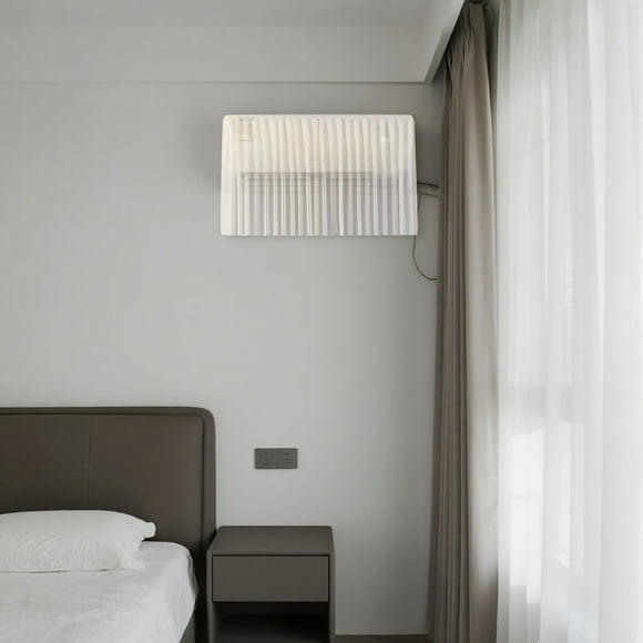 Cortina deflectora de viento para aire acondicionado, diseño floral, tejido de poliéster, para salón y dormitorio, ventana