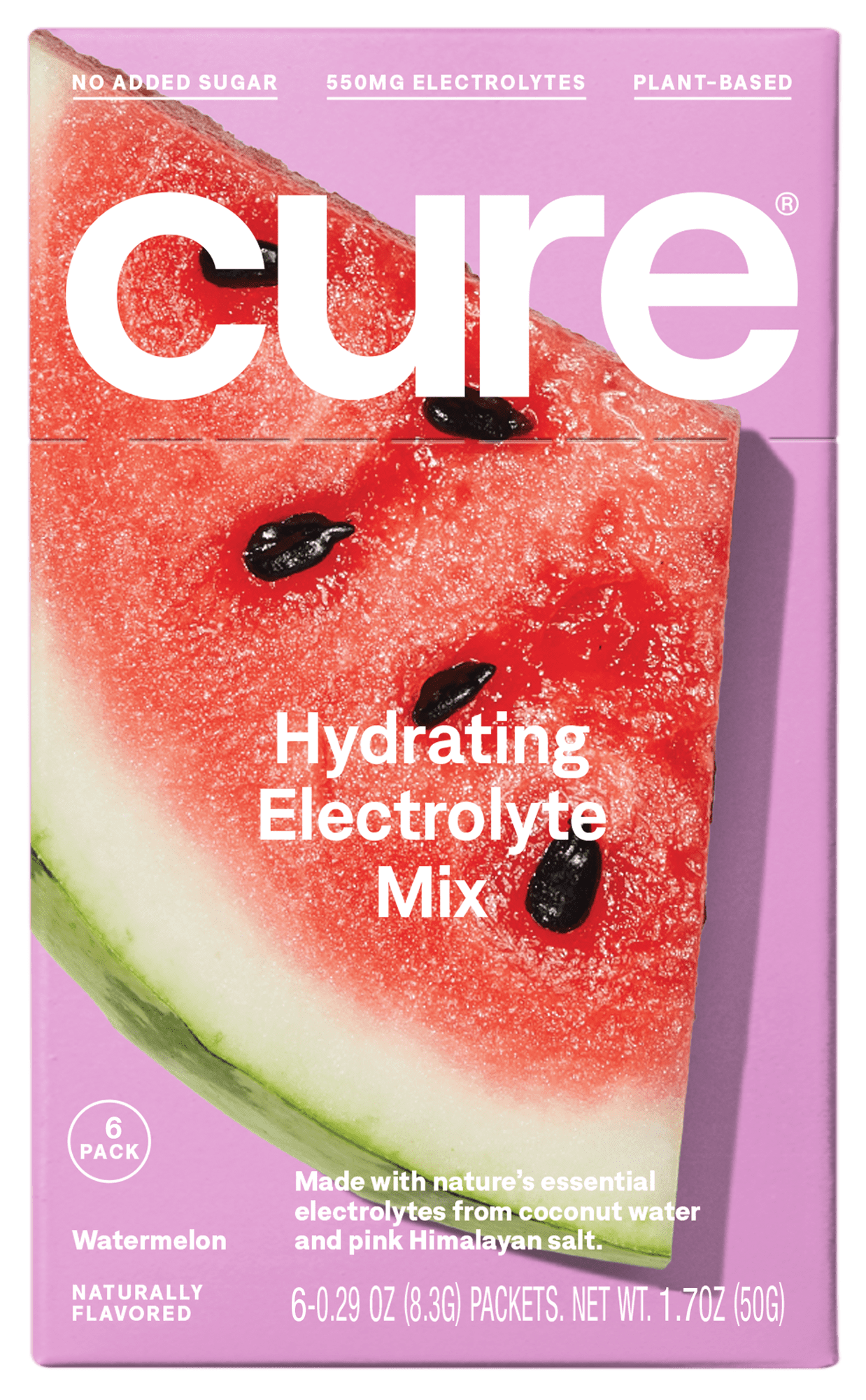Cure Hydration Electrolyte Powder Drink Mix, Watermelon, 6 Packets