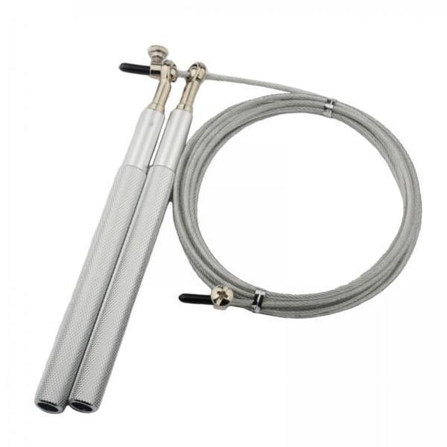 2xComba Para Saltar De Velocidad 300 Cm De Longitud Ajustable Durable Fitness Boxeo Cuerda Para Saltar Plata Delgada