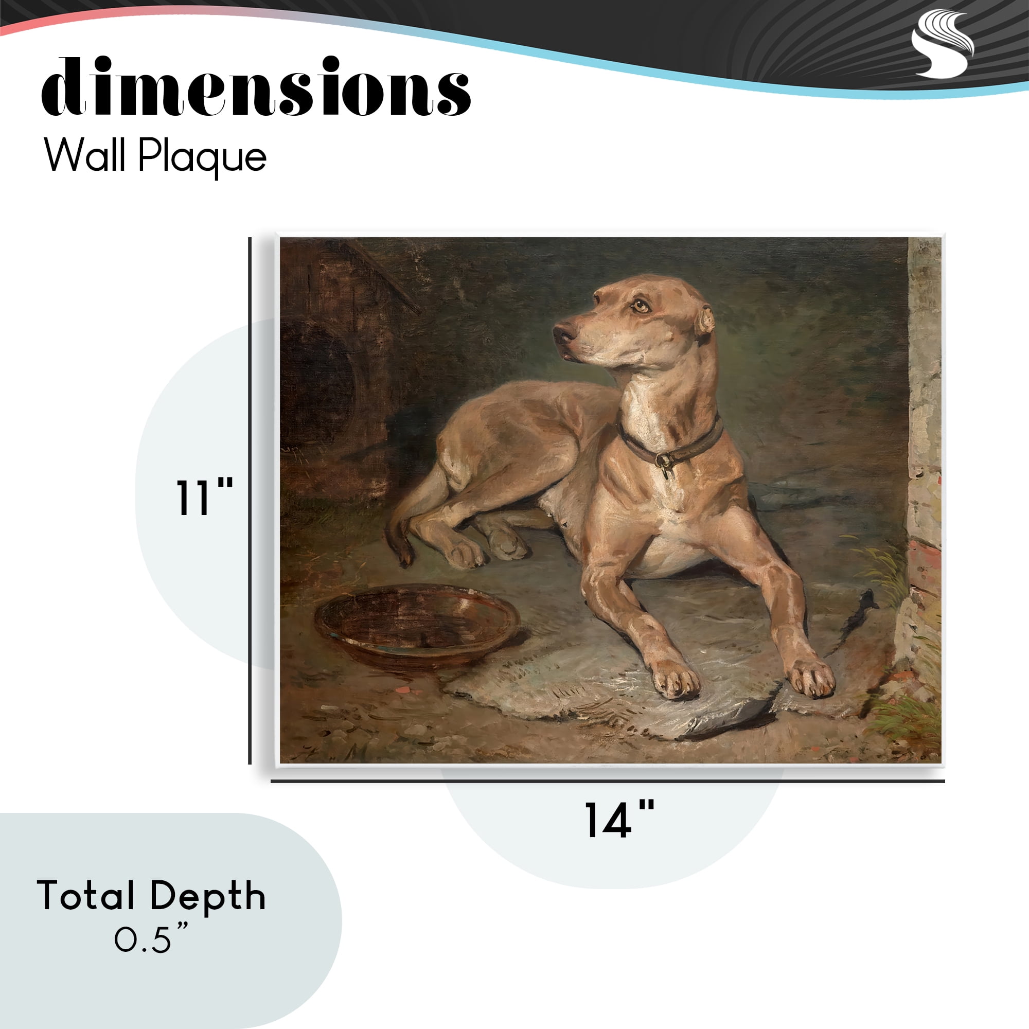 Stupell Industries Historical Dog & Bowl Wall Plaque Art, design by Lil' Rue