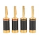 thumbnail image 1 of Conector Banana de fibra de carbono negro, chapado en Latón dorado, conector Banana para cable de 5mm de diámetro, 4 Uds., 1 of 5
