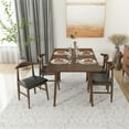 thumbnail image 4 of Darius Modern Solid Wood Walnut Dining Room & Kitchen Table and 4 Chair Set, 4 of 7