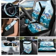 thumbnail image 3 of XYZCANDO Turtle Ocean Style Design Car Seat Cover Steering Wheel Cover Car Trash Can Seat Belt Cover Keychain Lipstick Cover Center Mirror Cover Coasters Auto Interior Protector Personalized, 3 of 5