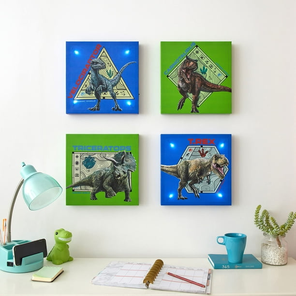 Set de arte en lienzo para pared Idea Nuova Universal Jurassic World x4