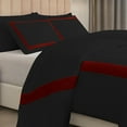 thumbnail image 5 of DNG Creations 1 Piece Full Black And Burgundy Border Line Pattern Duvet Cover - 100% Egyptian Cotton, 800 Thread Count ( Oversized Queen ), 5 of 5