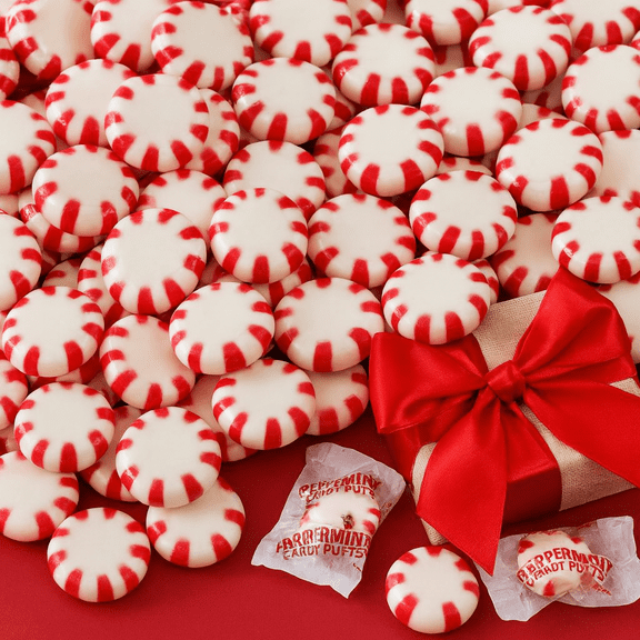 Bulk Peppermint Candy – 2.875 lb Bag, Approx. 240 Individually Wrapped Red & White Hard Peppermint Discs – Party & Holiday Candy Supplies,  Gluten Free, Kosher, Non-GMO
