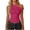 Hot Pink, variant on Women One Shoulder Ruched Crop Tank Tops Casual Off The Shoulder Twist Strap Tanks Tops Summer Going Out Crop Shirts