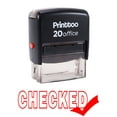 thumbnail image 2 of Printtoo Custom Stamp Self Inking CHECKED Rubber Stamp Office Stationary-Red, 2 of 2