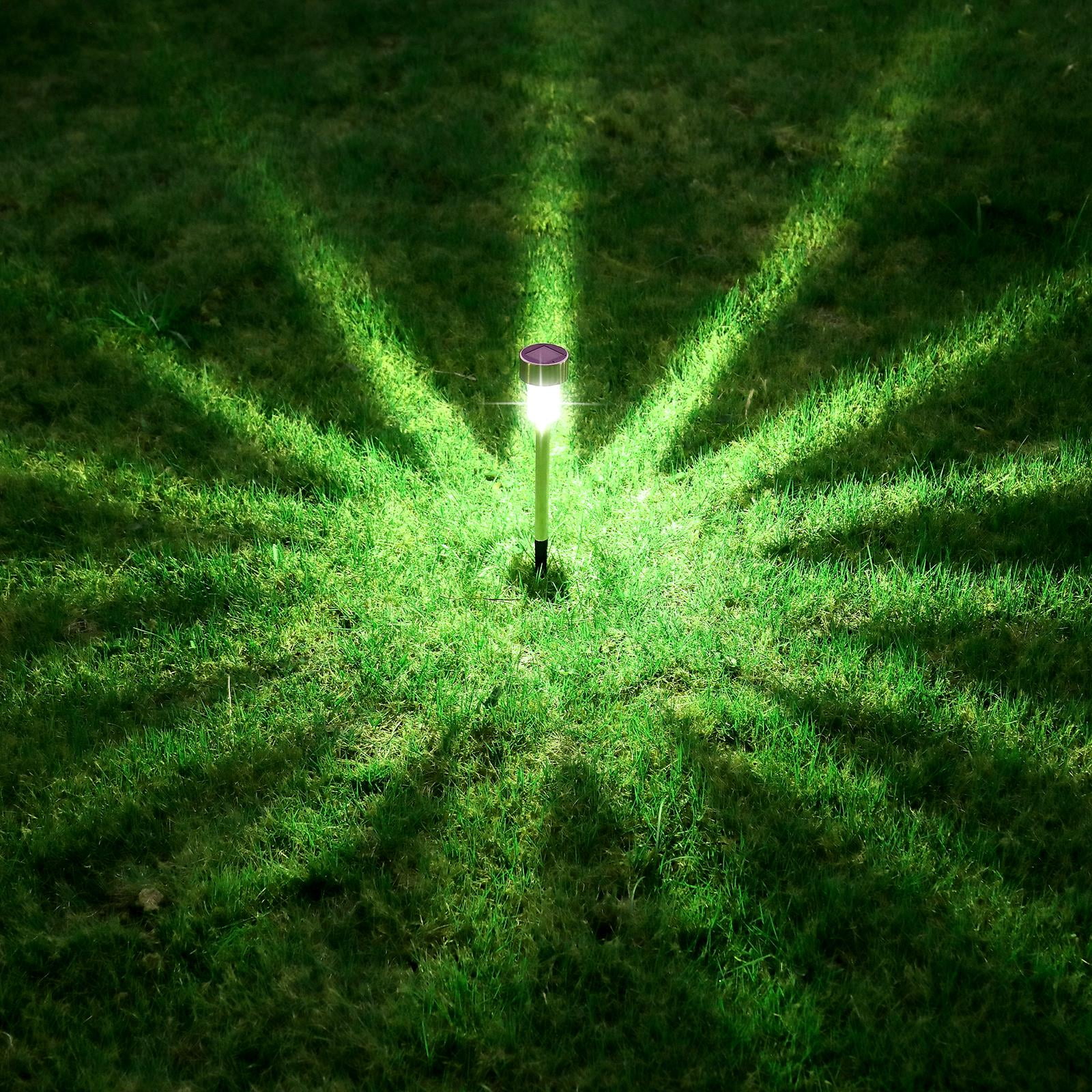 SamyoHome Outdoor 24 Piece Stainless Steel Solar Power LED Pathway Lights