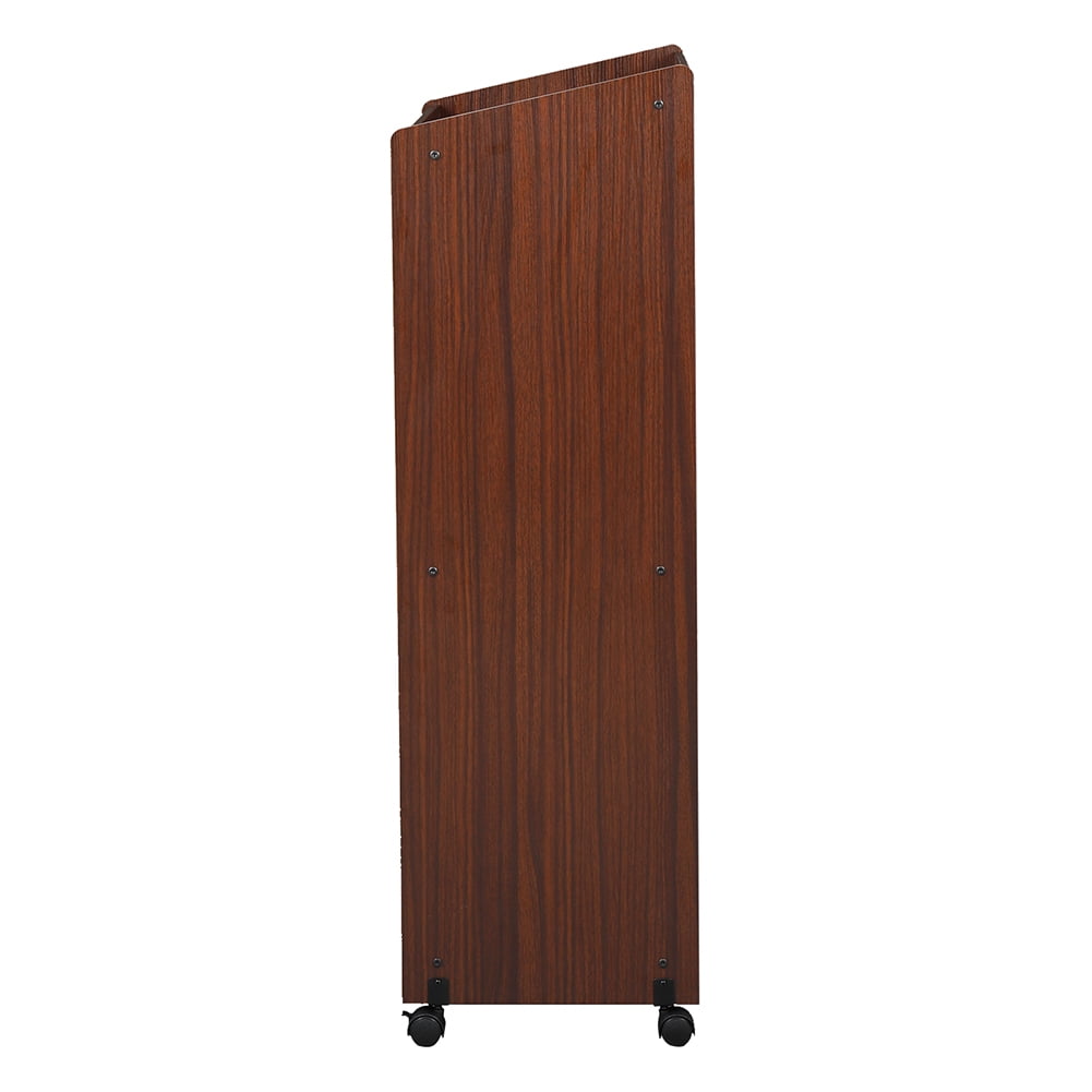 Kepooman Wood Pulpits with Wheels, Podium with Removable Shelf with Compartments for Restaurants Classrooms, Small Reception Desk Lectern for Churches, Walnut Kepooman Wood Pulpits with Wheels, Podium with Removable Shelf with Compartments for Restaurants Classrooms, Small Reception Desk Lectern for Churches, Walnut