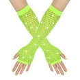 thumbnail image 1 of Gants en Résille des Années 80 pour Femmes Gants Longs Sans Doigts en Maille Accessoire Rétro Style Mode Fête, 1 of 3