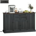 thumbnail image 1 of HOMCOM Buffet-Vaisselier Rustique de 58 Pouces avec Station de Recharge, Noir, 1 of 10