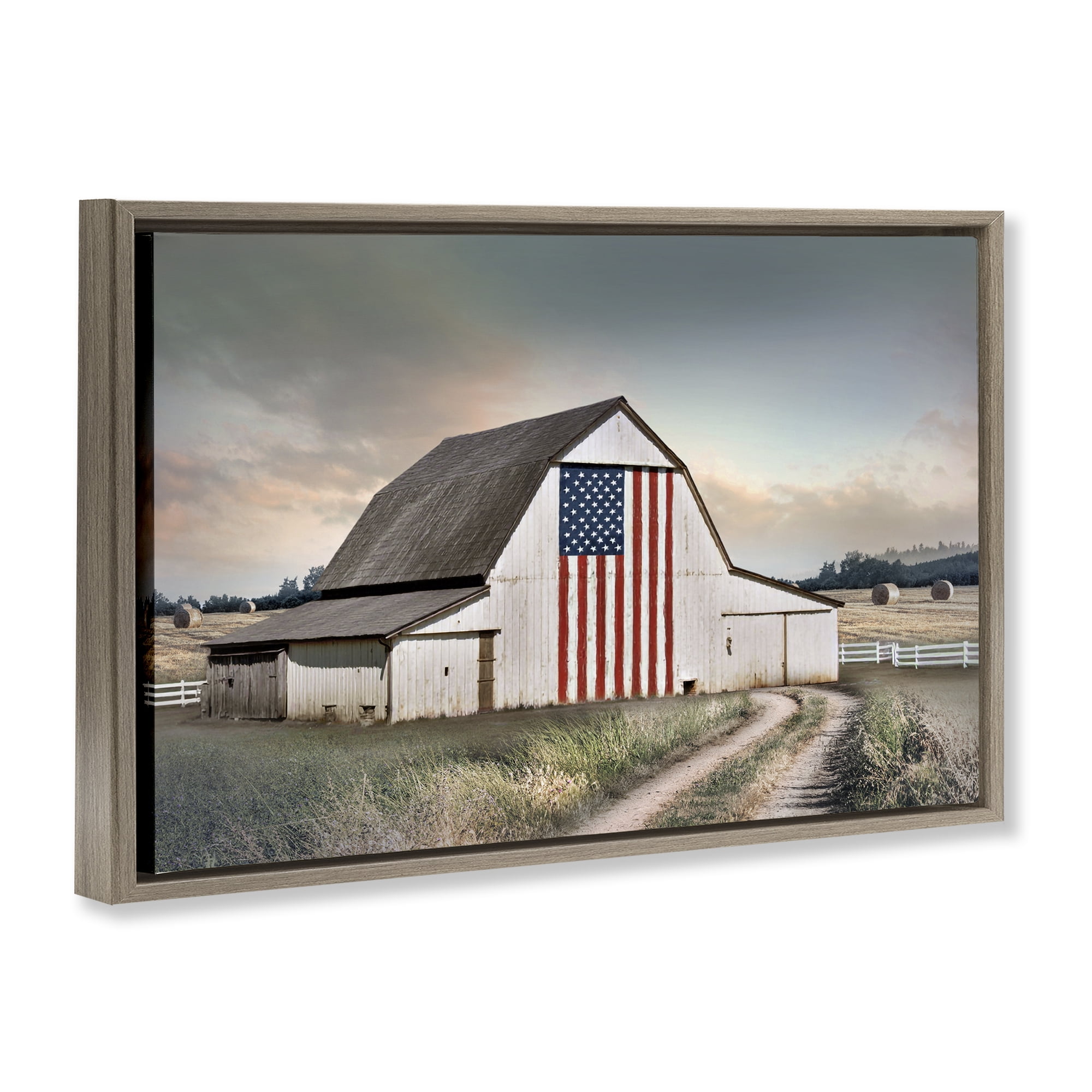 Stupell Industries Land That I Love Barn Brown Framed Floater Canvas Wall Art, design by CAD Designs