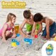 thumbnail image 4 of Beach Toys Set for Kids 14 Pcs Play Sand Toys Sand Pit Toys with Sun Glass, Bucket, Watering Can, Beach Spade Shovles, Rakes, Sand Sifter, Castle mold, 4 of 5