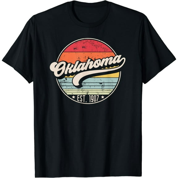 Retro Oklahoma Home State OK Cool 70s Style Sunset T-Shirt