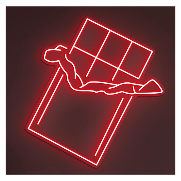 Letrero De Neón Con Luz LED Para Barra Chocolate, Decoración Pared Para Tienda, Aniversario, San Valentín, Habitación, Dormitorio, 48cm