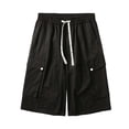 thumbnail image 3 of Adeawade Mens Cargo Shorts Summer Straight Leg Outdoor Walking Comfortable Loose Fit Five Pocket Design Classic Trousers 4Xl Black, 3 of 3