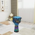 thumbnail image 1 of Tambor Djembe perfecl Instrumento de Percusión Educativo Profesional PVC 8 Pulgadas Hoja azul, 1 of 8
