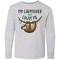thumbnail image 3 of Inktastic My Godmother Loves Me Cute Sloth and Baby Long Sleeve Youth T-Shirt, 3 of 5