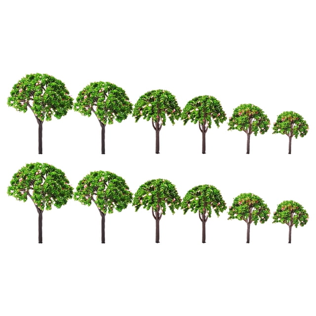 CIMAXIC 12PCS Building Sand Table DIY Flower Tree Garden Field DIY Landscape Tree Decor,3.94"X3.94"X3.94"