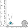 thumbnail image 3 of Gem Stone King 0.56 Ct Heart Shape London Blue Topaz 925 Sterling Silver Pendant with Chain, 3 of 4