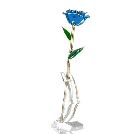 Long Stem Cookie Box - Long Stem Dipped 24k Gold Rose In Gold Gift Box with Stand, for Mother's Day, Thanksgiving Day, Valentine's Day, Anniversary, Birthday, Christmas Day,Love Forever Gifts for Her
